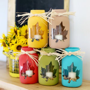 Fall Leaves Mason Jars Project