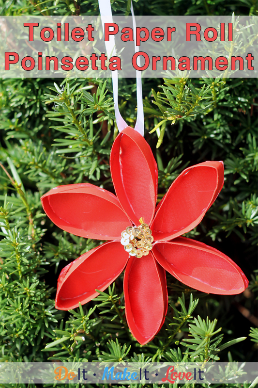 Toilet Paper Roll Poinsettia Ornament