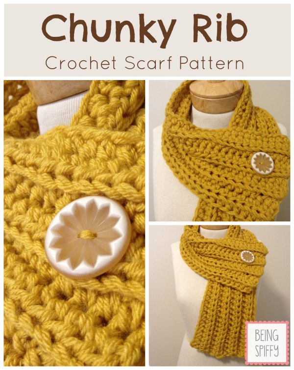 Chunky Rib Crochet Scarf