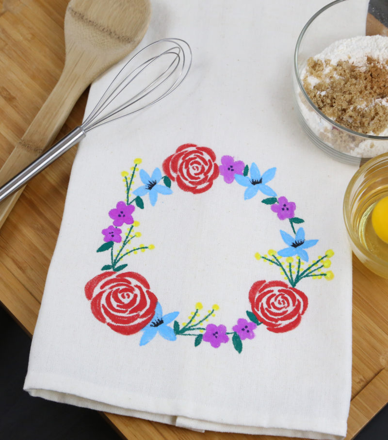 Custom Floral Kitchen Towel Tutorial