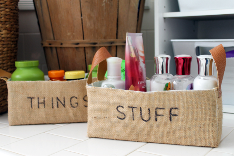 DIY Burlap Bins