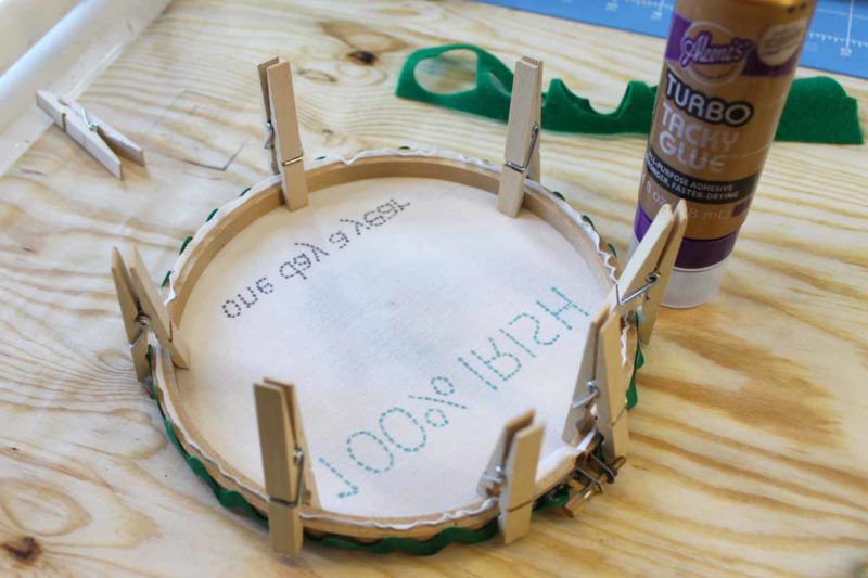 St Patricks Day embroidery hoop art