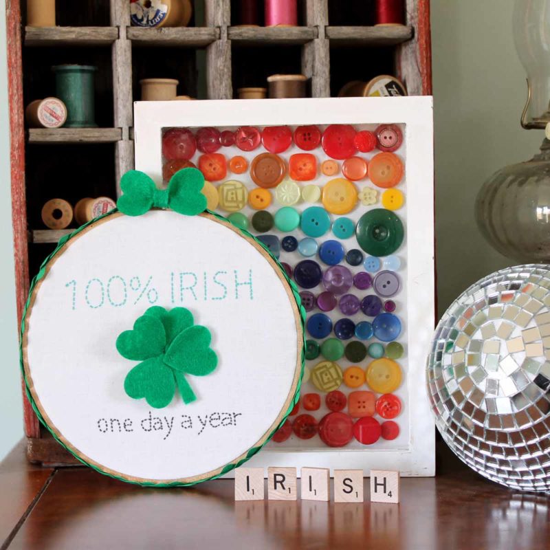 St Patrick's Day Embroidery Hoop Art
