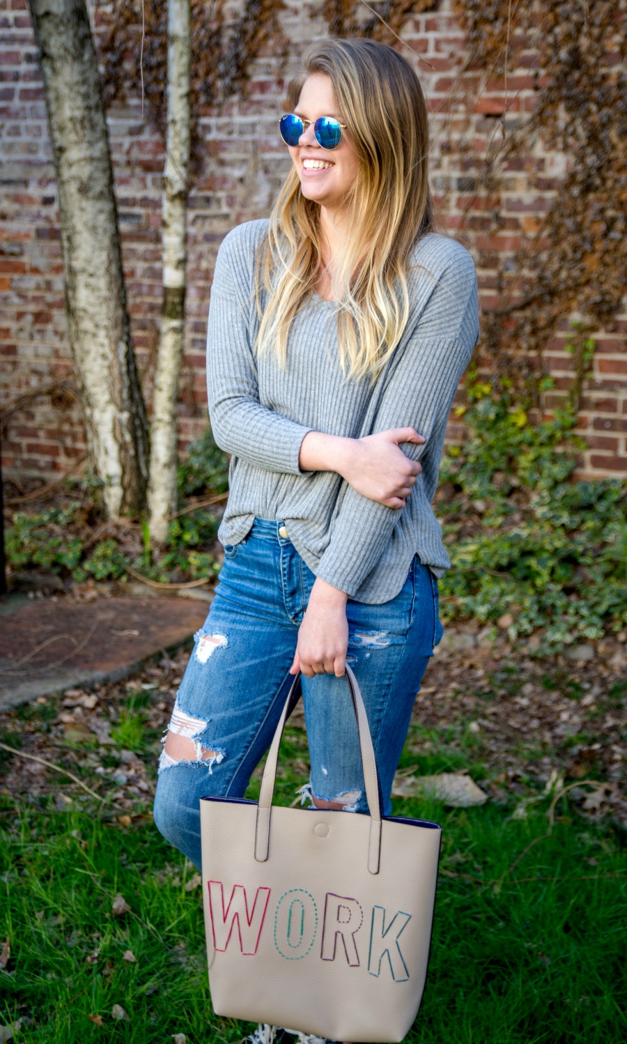 DIY Stitched Leather Tote