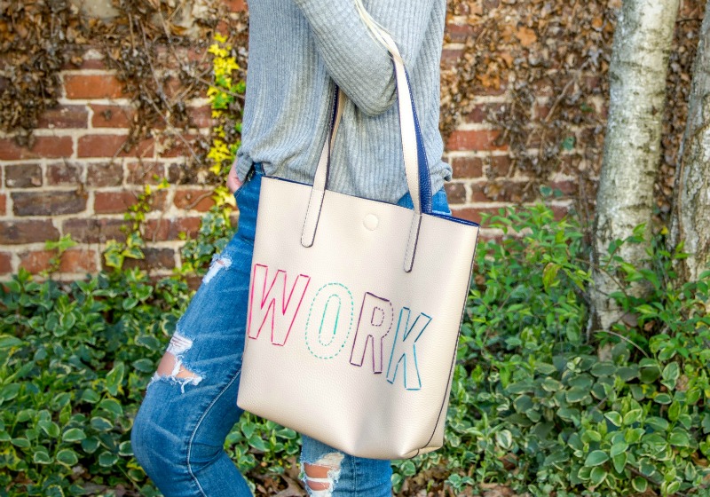 DIY Stitched Leather Tote Bag