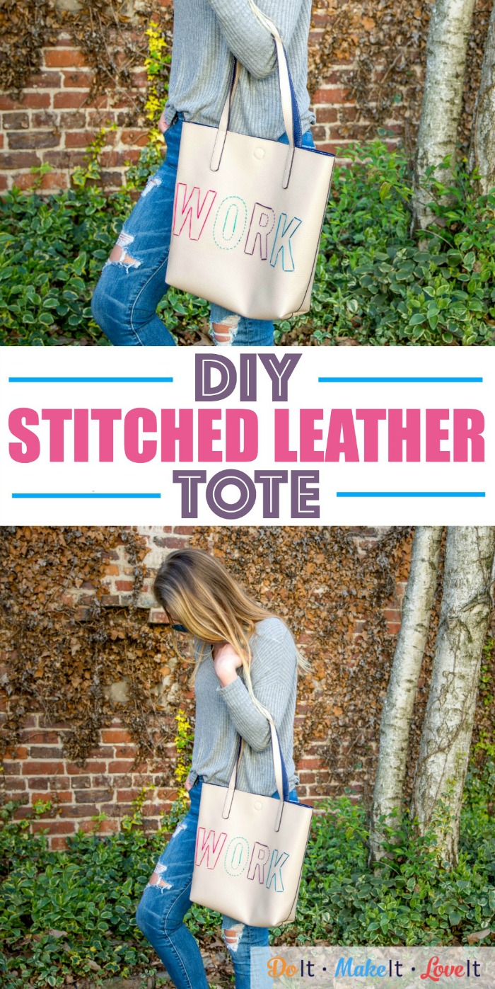 DIY Stitched Leather Tote