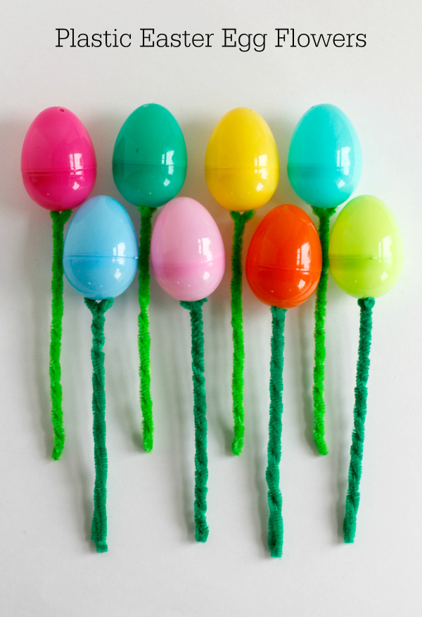 Easy Easter Projects for the Whole Family - Plastic Egg Flower Bouquet