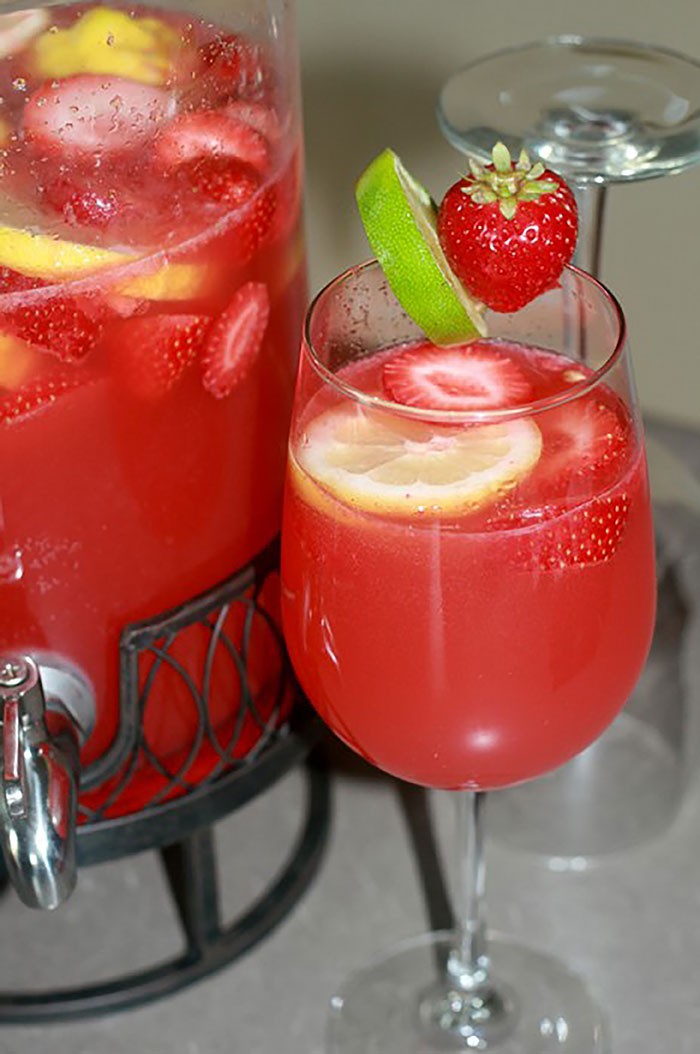 A Dozen Party Punch Recipes - Strawberry Limeade Rum Punch