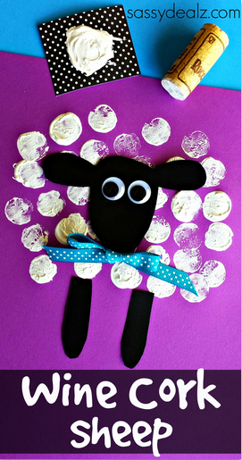 Easy Easter Projects for the Whole Family - Wine Cork Sheep Craft 