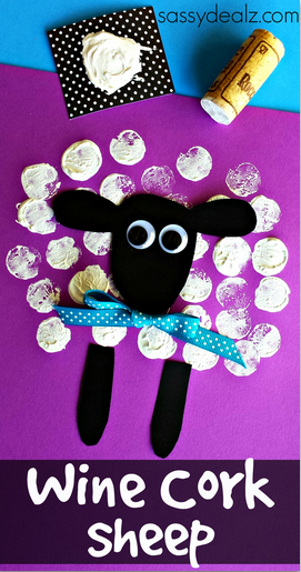 Easy Easter Projects for the Whole Family - Wine Cork Sheep Craft