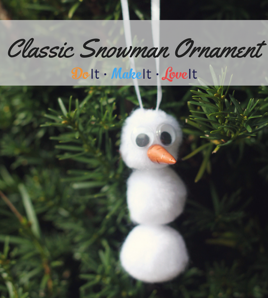 DIY Pom Pom Snowman Ornament #Christmas #Christmasornament #ornament #diy #tutorial #make it 