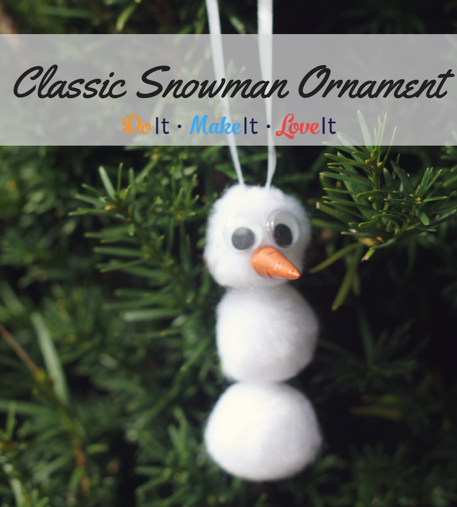 DIY Pom Pom Snowman Ornament #Christmas #Christmasornament #ornament #diy #tutorial #make it