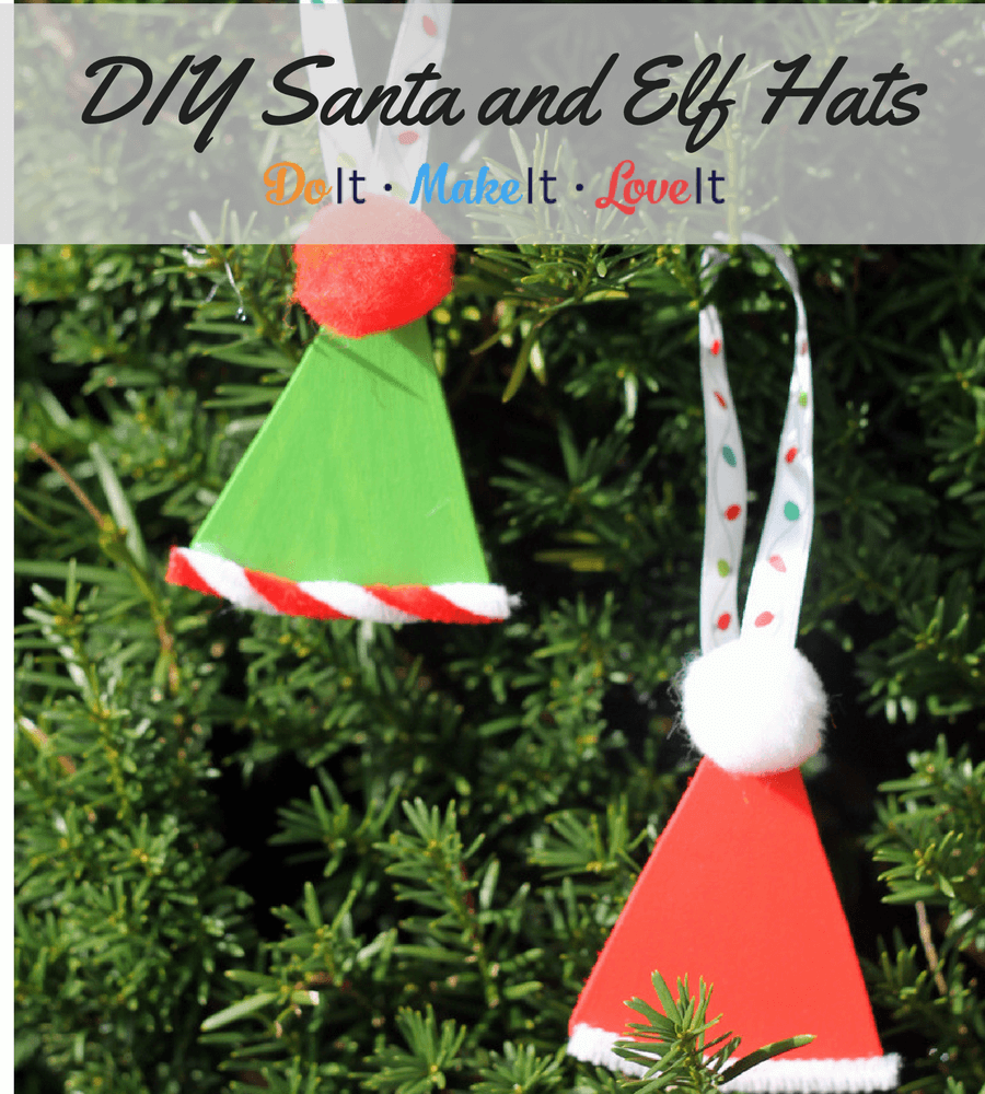 Santa and Elf Hat Ornaments