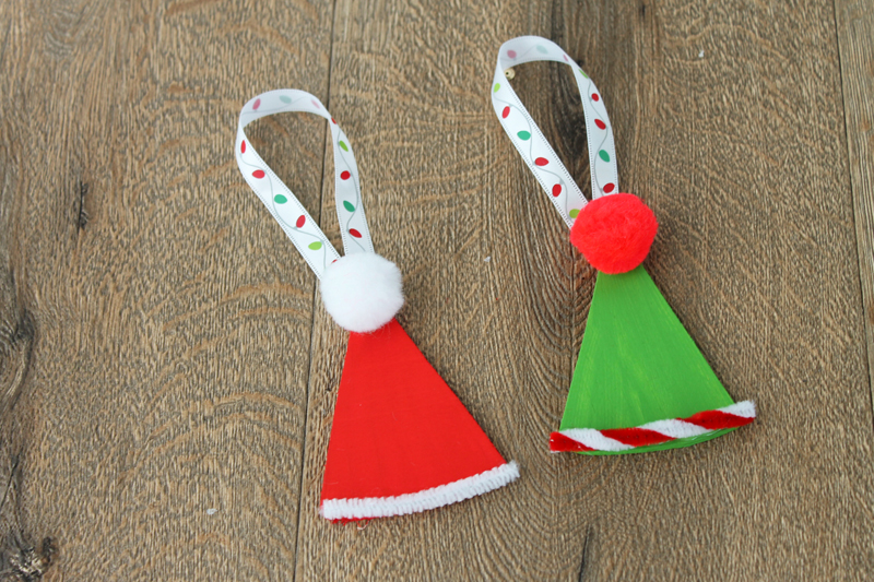 DIY Santa Hat Ornaments