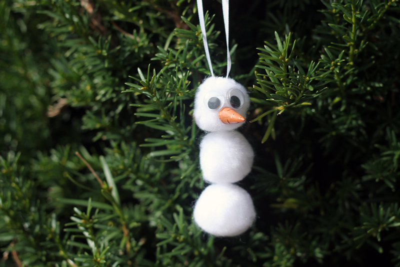 Pom Pom Snowman Ornament