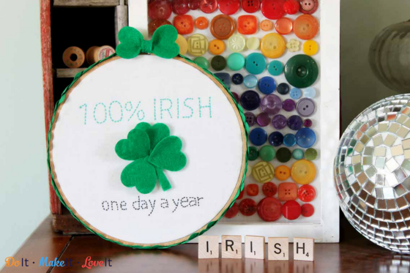 Cheeky St. Patrick’s Day Embroidery Hoop Wall Art