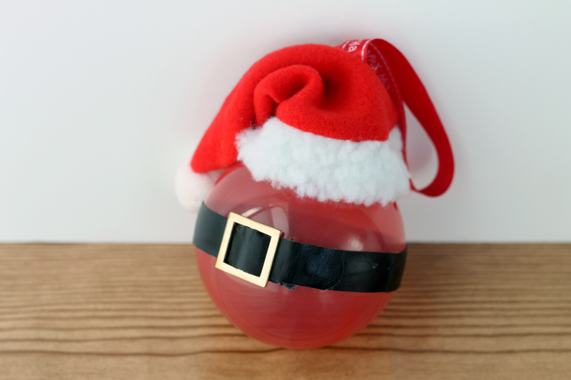 Glass Ball Santa Ornament